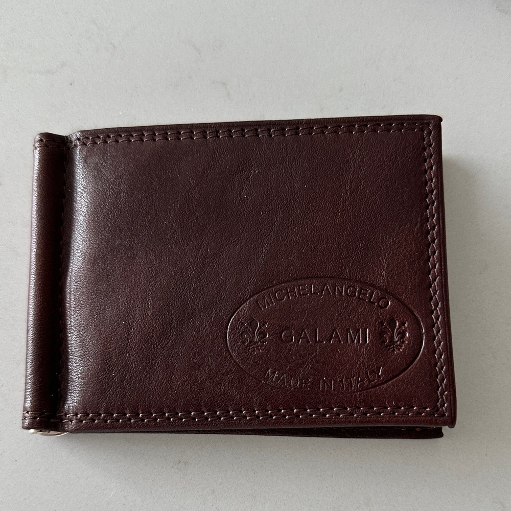 Michelangelo Dark Brown Leather Money Clip